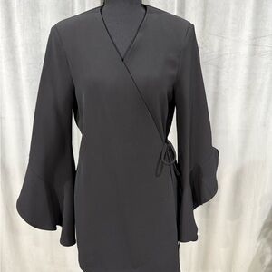 Kaos Black Long Sleeve Wrap Jacket